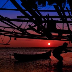 Golden Sunset & Indonesian Fisherman